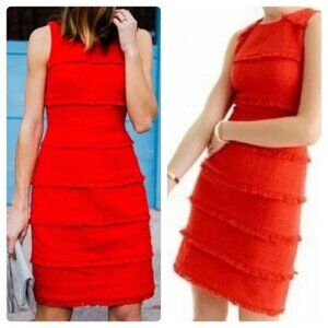 J. Crew Red Halter Sheath Midi Dress